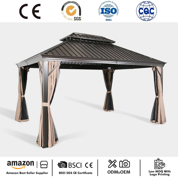 12' x 10' एल्युमिनियम फ्रेम हार्डटॉप गज़ेबो